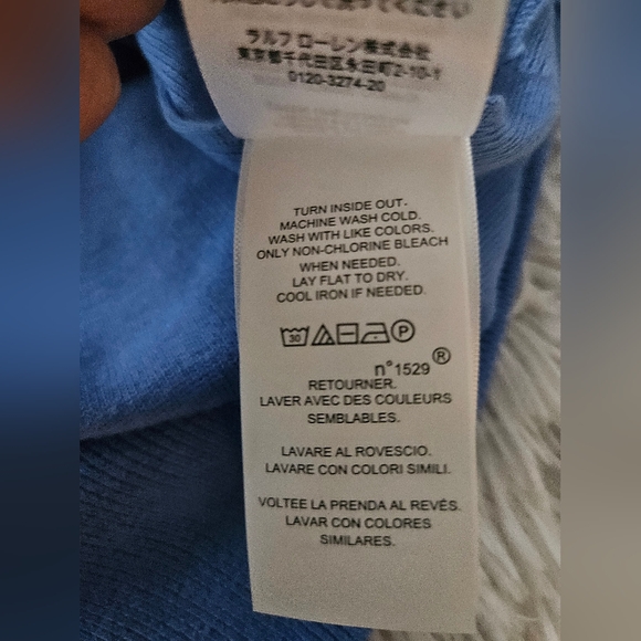 NWT Polo Ralph Lauren Cotton Embroidered Logo Crewneck Sweater Blue Mens XL - Picture 15 of 16